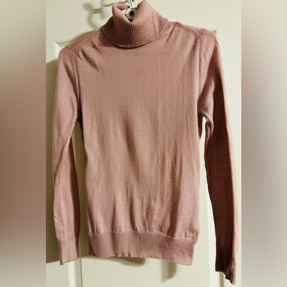 Club Monaco Merino Wool Dusty Rose Turtleneck Sweater